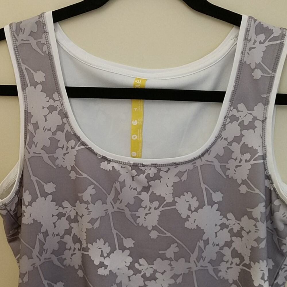 Lole UPF 50+ Gray Abstract Floral Tank Top Medium - Picture 2 of 10